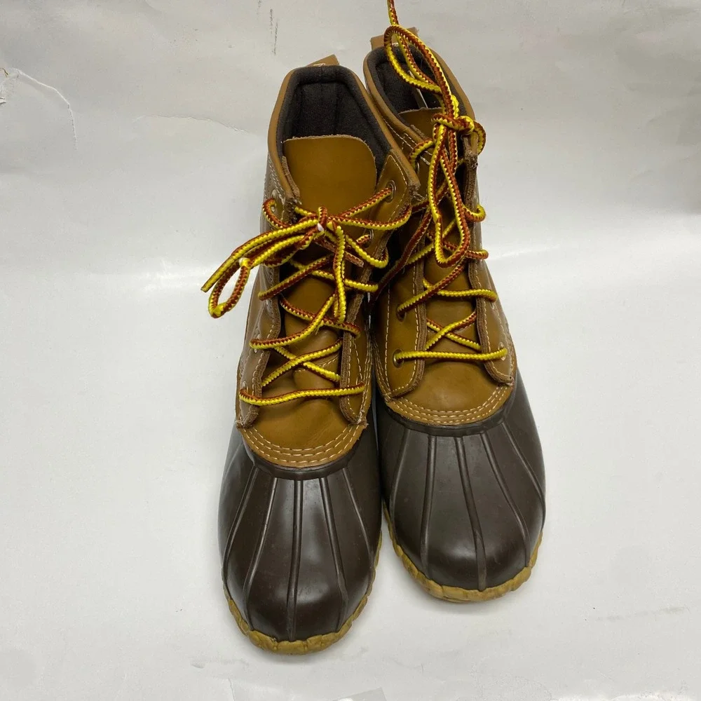 Ralph Lauren Kids Duck Boots Brown Leather Rubber‎ Logo Size 4